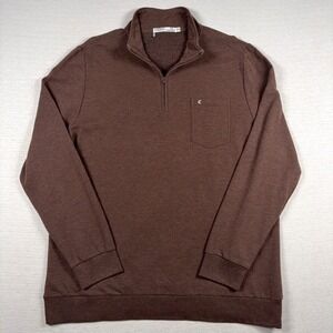 Criquet 1/4 Zip Pullover Mens Size XXL Brown Long Sleeve